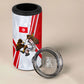 Personalized Tunisia Soccer 4 in 1 Can Cooler Tumbler Tunisia Flag Eagle Football Mascot
