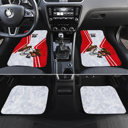 Personalized Tunisia Soccer Car Mats Tunisia Flag Eagle Football Mascot