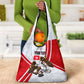 Personalized Tunisia Soccer Grocery Bag Tunisia Flag Eagle Football Mascot