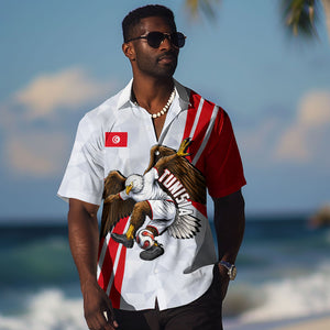 Personalized Tunisia Soccer Hawaiian Shirt Tunisia Flag Eagle Football Mascot