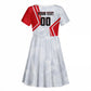 Personalized Tunisia Soccer Kid Short Sleeve Dress Tunisia Flag Eagle Football Mascot