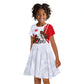 Personalized Tunisia Soccer Kid Short Sleeve Dress Tunisia Flag Eagle Football Mascot