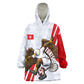 Personalized Tunisia Soccer Kid Wearable Blanket Hoodie Tunisia Flag Eagle Football Mascot