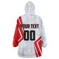 Personalized Tunisia Soccer Kid Wearable Blanket Hoodie Tunisia Flag Eagle Football Mascot