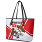 Personalized Tunisia Soccer Leather Tote Bag Tunisia Flag Eagle Football Mascot