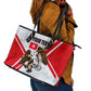 Personalized Tunisia Soccer Leather Tote Bag Tunisia Flag Eagle Football Mascot