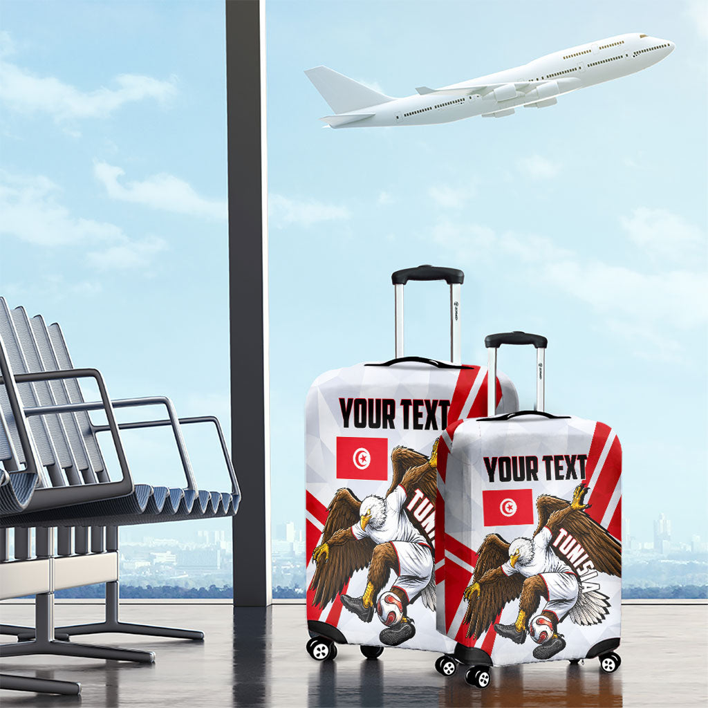 Personalized Tunisia Soccer Luggage Cover Tunisia Flag Eagle Football Mascot