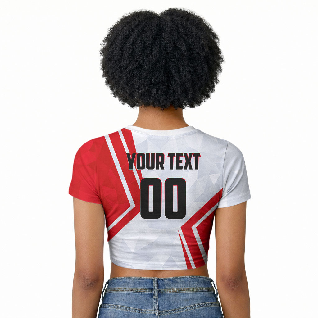 Personalized Tunisia Soccer Raglan Cropped T shirt Tunisia Flag Eagle Football Mascot