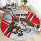Personalized Tunisia Soccer Round Carpet Tunisia Flag Eagle Football Mascot
