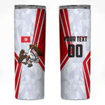 Personalized Tunisia Soccer Skinny Tumbler Tunisia Flag Eagle Football Mascot