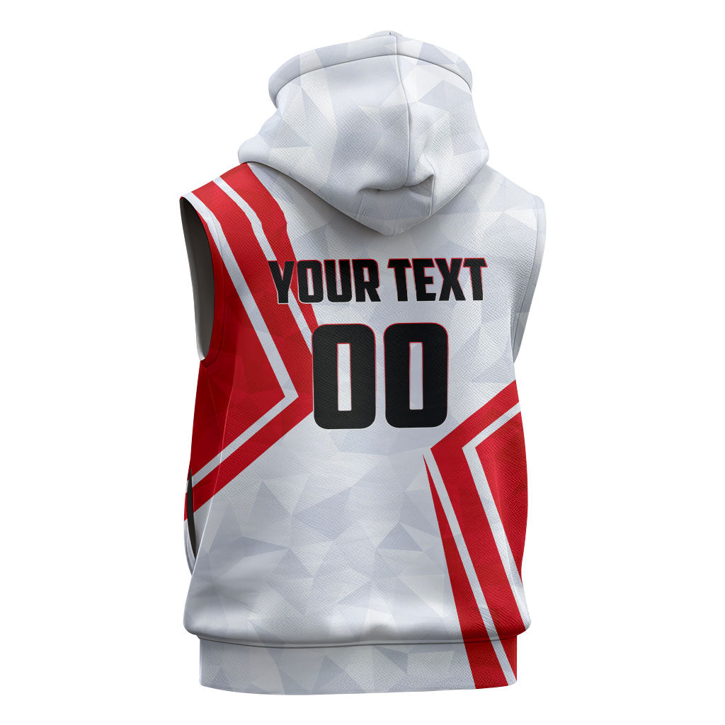 Personalized Tunisia Soccer Sleeveless Zip Hoodie Tunisia Flag Eagle Football Mascot