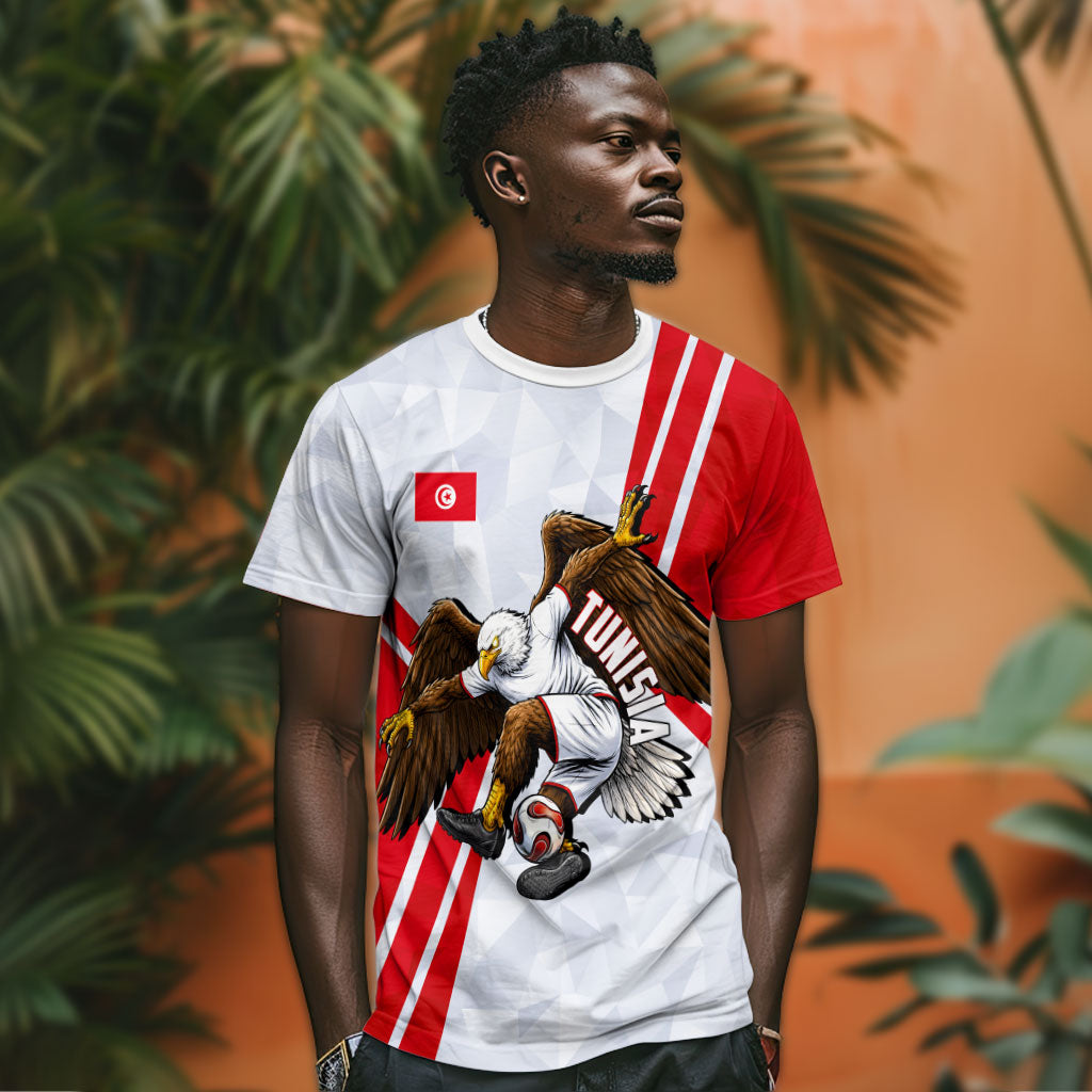 Personalized Tunisia Soccer T shirt Tunisia Flag Eagle Football Mascot