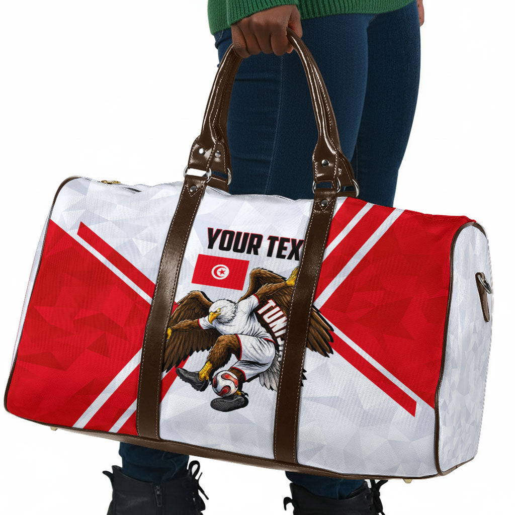 Personalized Tunisia Soccer Travel Bag Tunisia Flag Eagle Football Mascot