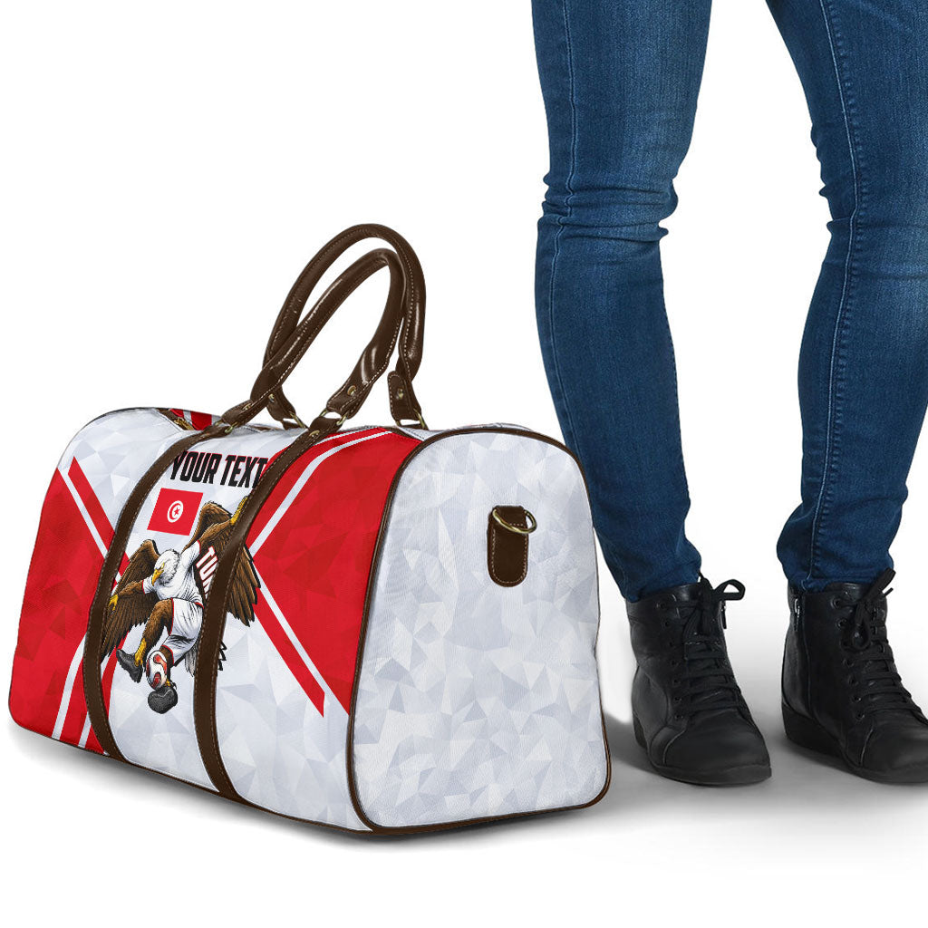 Personalized Tunisia Soccer Travel Bag Tunisia Flag Eagle Football Mascot