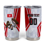 Personalized Tunisia Soccer Tumbler Cup Tunisia Flag Eagle Football Mascot