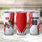 Personalized Tunisia Soccer Tumbler Cup Tunisia Flag Eagle Football Mascot