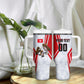 Personalized Tunisia Soccer Tumbler With Handle Tunisia Flag Eagle Football Mascot