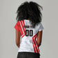 Personalized Tunisia Soccer Women V-Neck T-Shirt Tunisia Flag Eagle Football Mascot