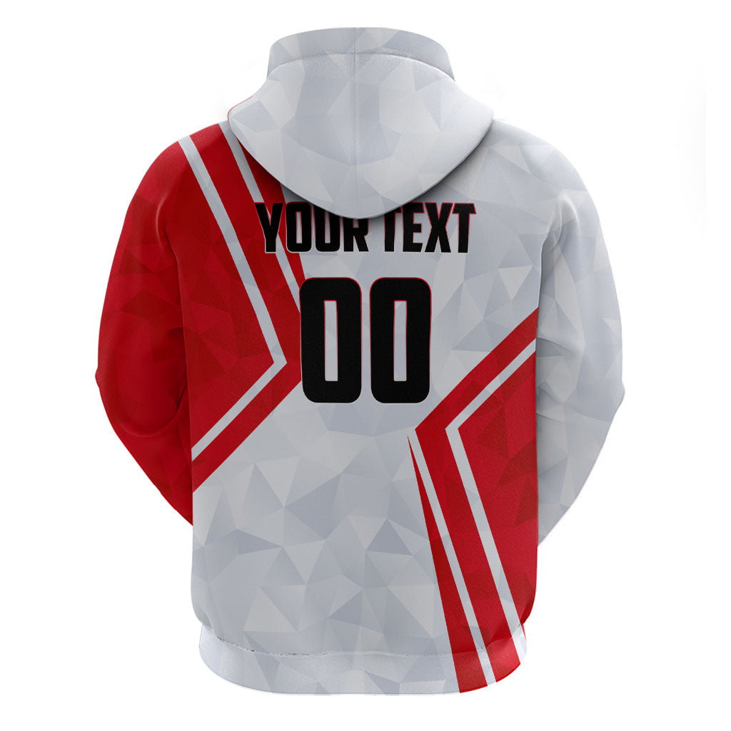Personalized Tunisia Soccer Zip Hoodie Tunisia Flag Eagle Football Mascot