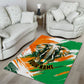 Personalized Ivory Coast Football Area Rug Elephant Football Splatter Art