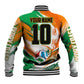 Personalized Ivory Coast Football Baseball Jacket Elephant Football Splatter Art