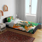 Personalized Ivory Coast Football Bedding Set Elephant Football Splatter Art