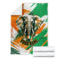 Personalized Ivory Coast Football Blanket Elephant Football Splatter Art