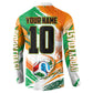Personalized Ivory Coast Football Button Sweatshirt Elephant Football Splatter Art