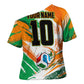 Personalized Ivory Coast Football Cross Shoulder Shirt Elephant Football Splatter Art