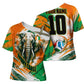 Personalized Ivory Coast Football Cross Shoulder Shirt Elephant Football Splatter Art