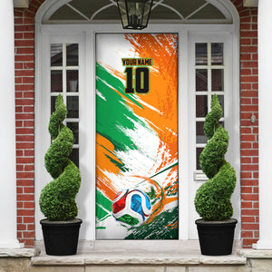 Personalized Ivory Coast Football Door Cover Elephant Football Splatter Art