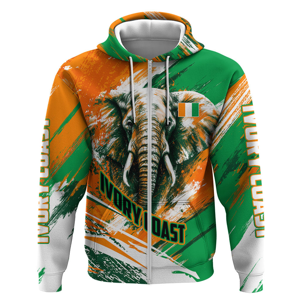Personalized Ivory Coast Football Hoodie Elephant Football Splatter Art