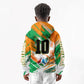 Personalized Ivory Coast Football Kid Hoodie Elephant Football Splatter Art