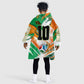 Personalized Ivory Coast Football Kid Wearable Blanket Hoodie Elephant Football Splatter Art