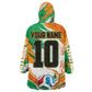 Personalized Ivory Coast Football Kid Wearable Blanket Hoodie Elephant Football Splatter Art