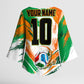 Personalized Ivory Coast Football Kimono Sleeve Blouse Elephant Football Splatter Art