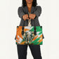 Personalized Ivory Coast Football Leather Bag Elephant Football Splatter Art