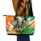 Personalized Ivory Coast Football Leather Tote Bag Elephant Football Splatter Art