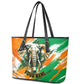 Personalized Ivory Coast Football Leather Tote Bag Elephant Football Splatter Art