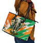 Personalized Ivory Coast Football Leather Tote Bag Elephant Football Splatter Art