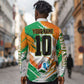 Personalized Ivory Coast Football Long Sleeve Button Shirt Elephant Football Splatter Art