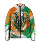 Personalized Ivory Coast Football Padded Jacket Elephant Football Splatter Art