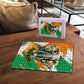 Personalized Ivory Coast Football Puzzle Elephant Football Splatter Art