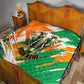 Personalized Ivory Coast Football Quilt Elephant Football Splatter Art