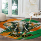 Personalized Ivory Coast Football Round Carpet Elephant Football Splatter Art