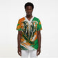 Personalized Ivory Coast Football Scrub Top Elephant Football Splatter Art