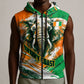 Personalized Ivory Coast Football Sleeveless Zip Hoodie Elephant Football Splatter Art