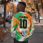 Personalized Ivory Coast Football Sweatshirt Elephant Football Splatter Art