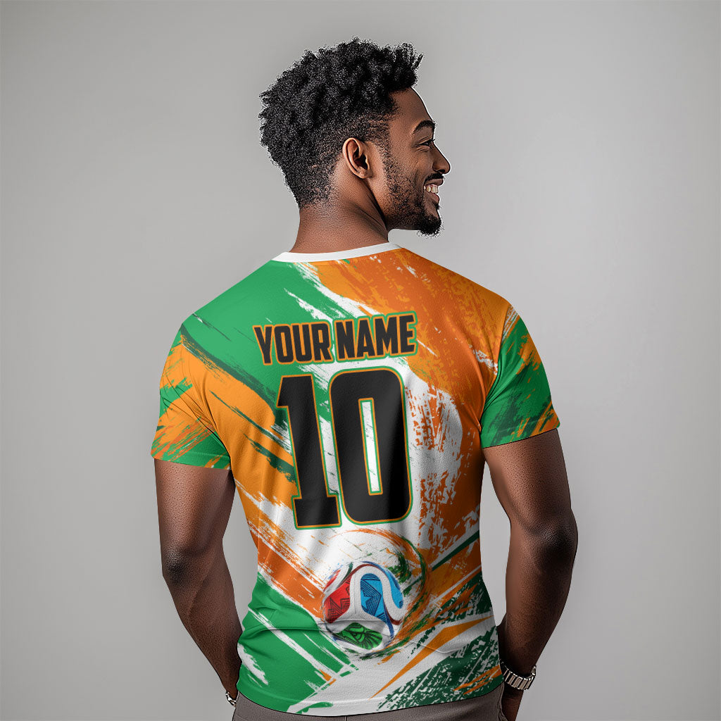 Personalized Ivory Coast Football T shirt Elephant Football Splatter Art