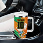 Personalized Ivory Coast Football Tumbler With Handle Elephant Football Splatter Art